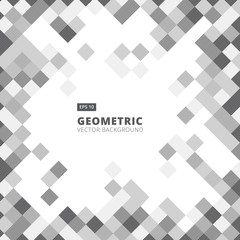 Abstract diagonal line art geometric square gray and white color pattern background with copy space. Vector