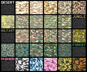 Camouflage pattern set vector - 172788600