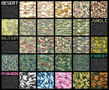 Camouflage pattern set vector