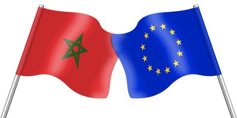 Flags. Morocco and Europe  