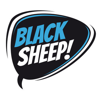 black sheep retro speech balloon