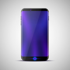 The design of a new touchscreen phone with a large screen. Vector illustration
