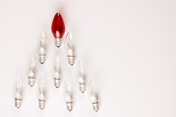 Idea concept with light bulbs isolated on white