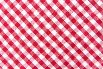 The checkered tablecloth isolated
