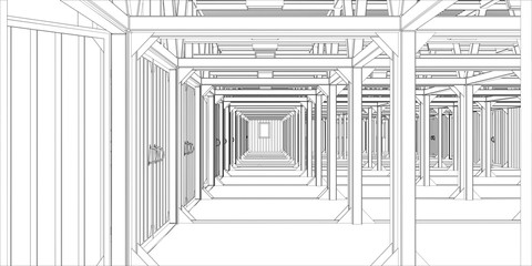 Vector illustration of industrial interior
