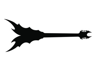 Silhouette tracées à la main d'une guitare Electrique