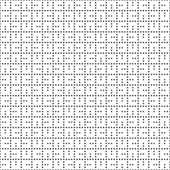 Seamless monochrome dots square grid pattern. Simple black white geometric texture for fabric and clothing. Vector