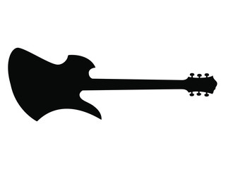 Silhouette tracées à la main d'une guitare Electrique
