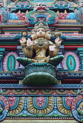 Fototapeta na wymiar The Colorful Hindu Temple in Bangkok , Thailand