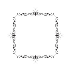 Black vintage square contour frame