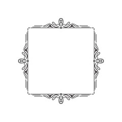 Black vintage elegant frame with monograms