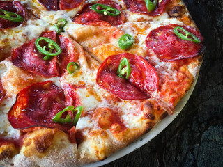 italian pizza close up & fresh ingredients