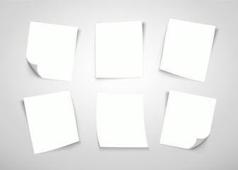 White paper notes. Post it note.