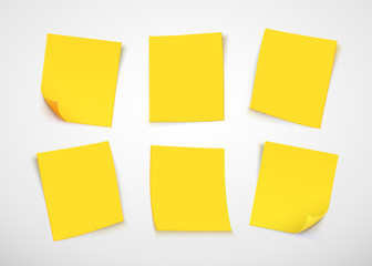Yellow paper notes. Post it note.