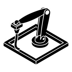 Wall d printering icon, simple style