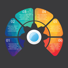 Vector illustration infographics 6 options. Template for brochure, business, web design