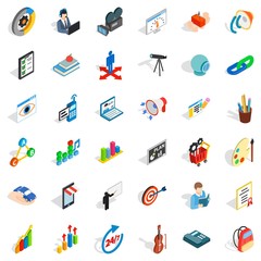 Palette icons set, isometric style