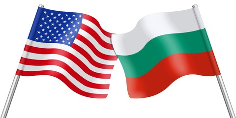 Flags. USA and Bulgaria