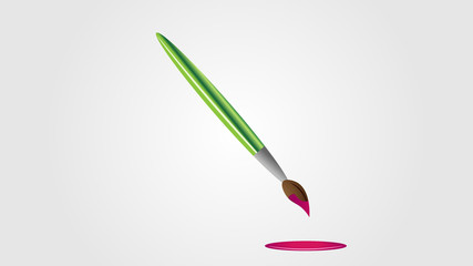 Green paintbrush vector