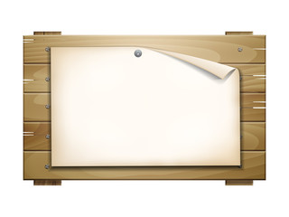 Paper blank on wooden board