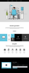 Website Template: One Page Flat Design Style Vector Illustration.