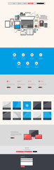 Website Template: One Page Flat Design Style Vector Illustration.
