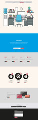 Website Template: One Page Flat Design Style Vector Illustration.