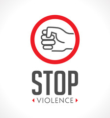Logo - stop violence against women concept - fist as symbol of violence