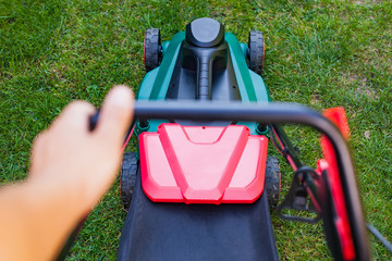  Lawn mower in the backyard