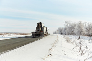 winter asphalt road 