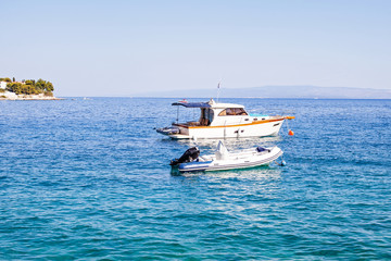  White yacht on the adriatic sea, Trogir, Croatia