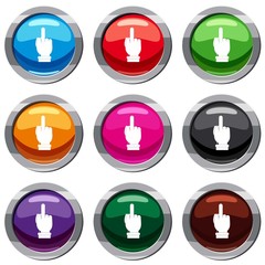 Middle finger hand sign set 9 collection