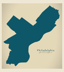 Modern Map - Philadelphia city of the USA