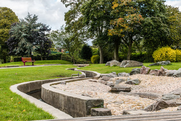 Swadlincote Park Derbyshire  water and stone feature.