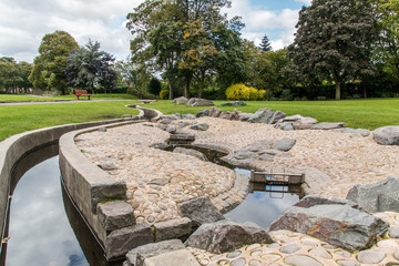 Swadlincote Park Derbyshire  water and stone feature.