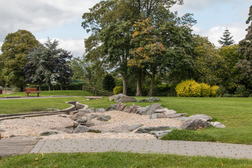Swadlincote Park Derbyshire  water and stone feature.