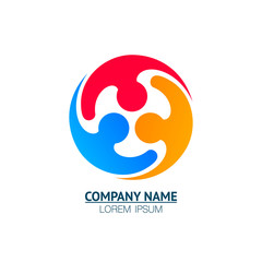 Community union support on the white background. Vector illustration