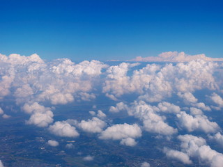 Fototapeta na wymiar Cloud seen from an airplane