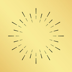 Obraz premium Sun burst vintage clock watch on golden background isolated