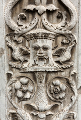 Architectural detail in the historic city center of Verona. Italy