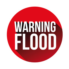 Warning Flood sign red