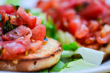 italian bruschetta with fresh tomatoes
