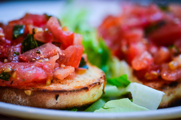 italian bruschetta with fresh tomatoes