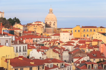Fototapeta na wymiar View of Alfama in winter time, Lisbon, Portugal