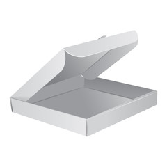 Vector packing box for pizza. Realistic 3d illustration