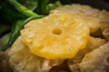 fresh fruits & vegetables close up view on the local markets