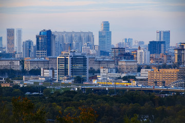 Panoramic views of the city of Moscow.
