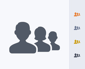 Avatar Followers - Carbon Icons. A professional, pixel-aligned icon  designed on a 32 x 32 pixel grid and redesigned on a 16 x 16 pixel grid for very small sizes.