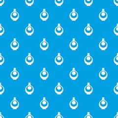 Elegant woman perfume round glass bottle pattern seamless blue