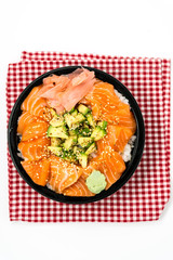 japanese food Mix Sashimi Chirashi Rice Bowl